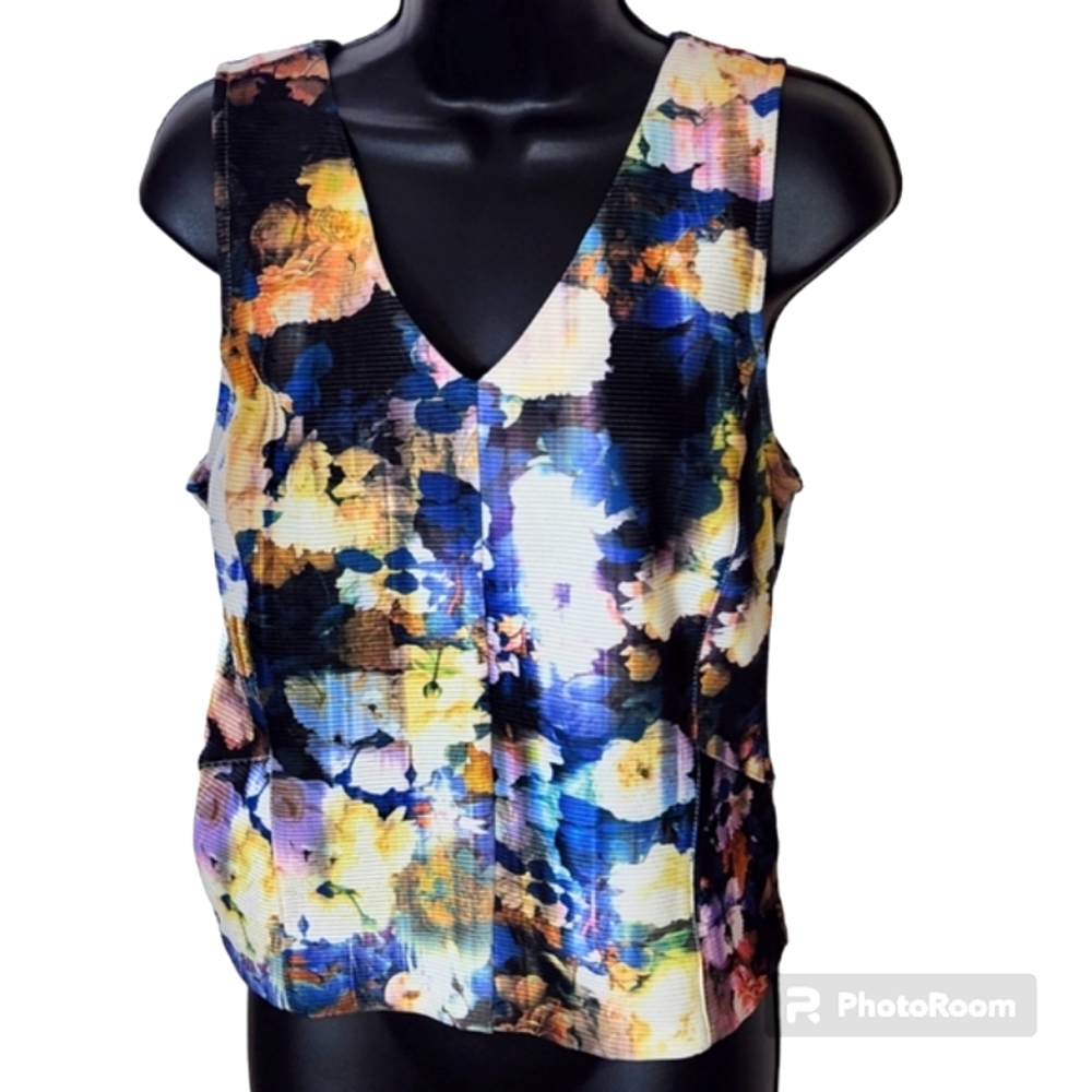 Robert Rodriguez abstract print top SZ S